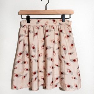 Forever 21 Boutique Feather Print Skirt